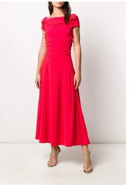 NWT TALBOT RUNHOF Bouklee Draped Midi Dress